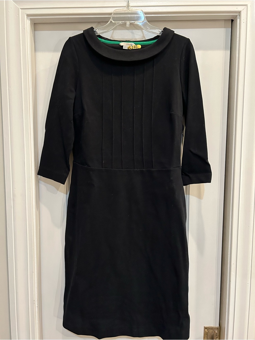 Classic Black Sheath Dress with Pleated Bodice